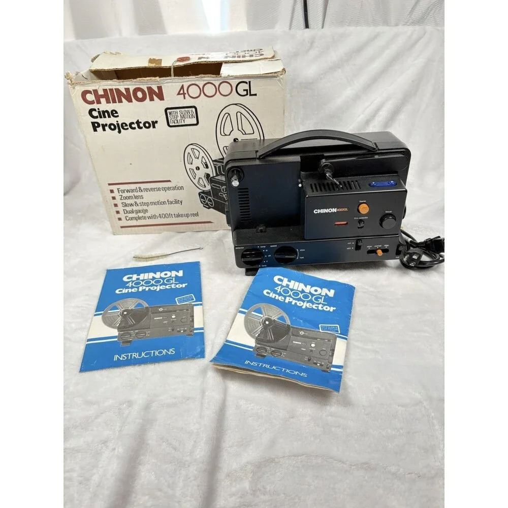 Chinon 4000GL Cine Projector Vintage 8MM Film Projector Parts Only No Reels READ